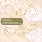 Boho Coil Arm Cuff Bangle Set - 6 Pieces