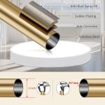 Adjustable Gold Shower Curtain Rod, No Drilling