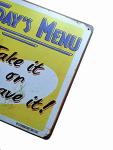 Retro Metal Kitchen Sign: Today's Menu 12"x8
