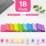Colorful 3x3 Lined Sticky Notes - 18 Pads