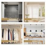 Adjustable Gold Shower Curtain Rod, No Drilling