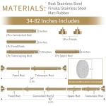 Adjustable Gold Shower Curtain Rod, No Drilling