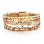 Fesciory Boho Leopard Bead Wrap Bracelet