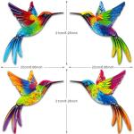Colorful 3D Hummingbird Wall Art Decor - 4 Pack