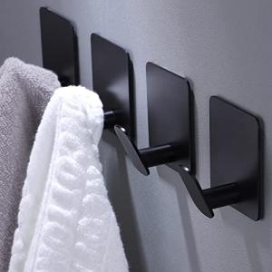 Matte Black Adhesive Hooks - 4 Pack