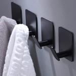Matte Black Adhesive Hooks - 4 Pack