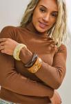 Trendy Brown Acrylic Chunky Bracelets Set