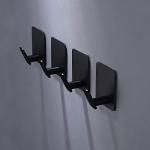 Matte Black Adhesive Hooks - 4 Pack