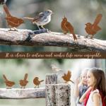 5PCS Rustic Metal Bird Yard Decor Set