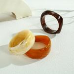 Trendy Brown Acrylic Chunky Bracelets Set