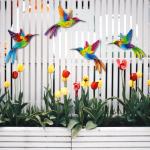 Colorful 3D Hummingbird Wall Art Decor - 4 Pack