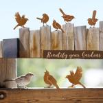 5PCS Rustic Metal Bird Yard Decor Set
