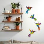 Colorful 3D Hummingbird Wall Art Decor - 4 Pack