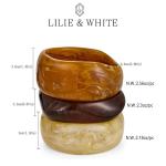 Trendy Brown Acrylic Chunky Bracelets Set