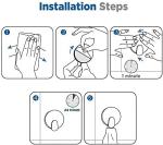 Matte Black Adhesive Hooks - 4 Pack