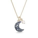 Swarovski Moon Pendant in Rose Gold Multicolor