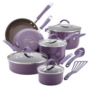 Rachael Ray 12-Piece Lavender Nonstick Cookware Set