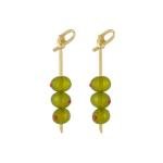 Green Olive Dangle Earrings - Gold Plated Fun Jewelry