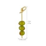 Green Olive Dangle Earrings - Gold Plated Fun Jewelry