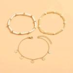 Gold Shell Ankle Bracelet Set - Boho Beach Jewelry