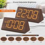 Wooden Digital Alarm Clock with USB Port
