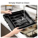 Extra Large Adjustable Silverware Organizer, Black