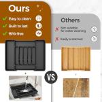 Extra Large Adjustable Silverware Organizer, Black