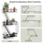SweetSage New York Wall Ladder Shelf - 3-Tier