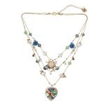 Betsey Johnson Heart Layered Woven Necklace