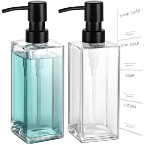 Clear Glass Soap Dispenser with Stainless Steel Pump