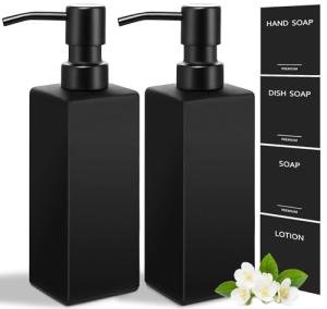 Stylish 12oz Glass Soap Dispenser with Pump