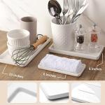 Small White Ceramic Tray for Bathroom or Kitchen