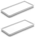 Set of 2 White Ceramic Bathroom Trays