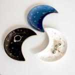 Set of 2 Decorative Moon Jewelry Dish Trays