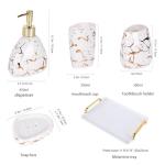 Gold Marble Bathroom Accessories Set – 6 Pieces
