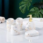 Gold Marble Bathroom Accessories Set – 6 Pieces