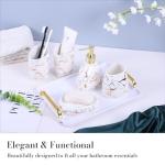 Gold Marble Bathroom Accessories Set – 6 Pieces