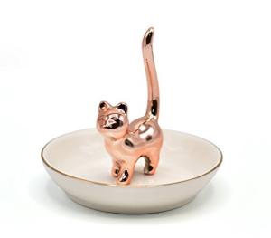 Cat Ring Holder Trinket Tray - Rose Gold