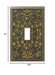 Filigree Antique Brass Toggle Wallplate by Amerelle
