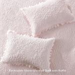 Pink Ruffled Queen Quilt Set with Pillow Shams