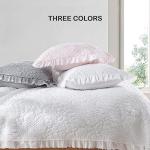 Pink Ruffled Queen Quilt Set with Pillow Shams