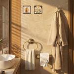 Vintage Brass Toilet Paper Holder with Petal Base