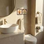 Vintage Brass Toilet Paper Holder with Petal Base