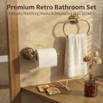 Vintage Brass Toilet Paper Holder with Petal Base