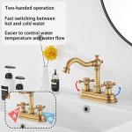 Antique Brass Double Handle Bathroom Faucet Set