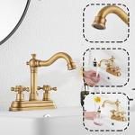 Antique Brass Double Handle Bathroom Faucet Set