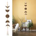 Moon Phase Wall Hanging with Wood Beads