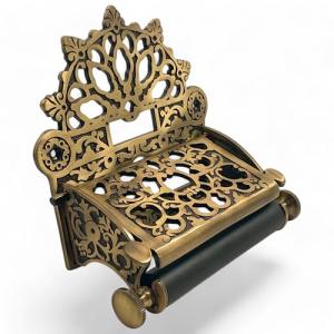 Vintage Brass Victorian Toilet Paper Holder