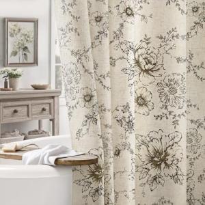 Vintage Floral Shower Curtain for Farmhouse Bathroom