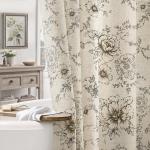 Vintage Floral Shower Curtain for Farmhouse Bathroom